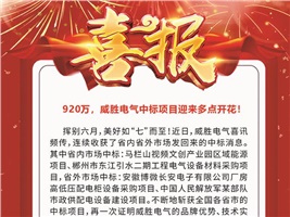 920萬(wàn)，威勝電氣中標(biāo)項(xiàng)目迎來(lái)多點(diǎn)開(kāi)花！